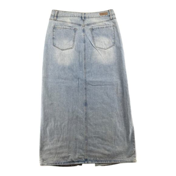 BLANKNYC Denim Maxi Skirt Women’s Size 30 High Rise Front Slit Light Wash - Picture 2 of 4